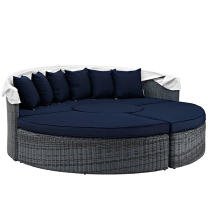 Summon Canopy Outdoor Patio Sunbrella® Daybed - Canvas Navy