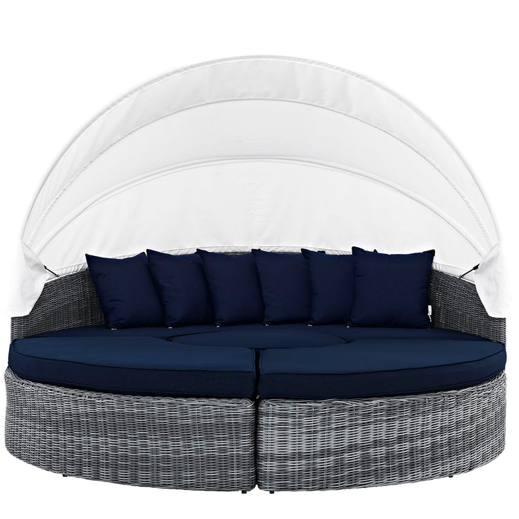 Summon Canopy Outdoor Patio Sunbrella® Daybed - Canvas Navy