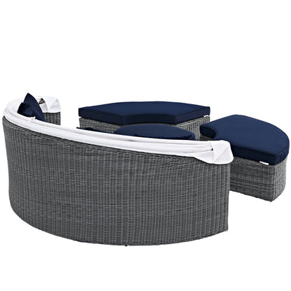 Summon Canopy Outdoor Patio Sunbrella® Daybed - Canvas Navy