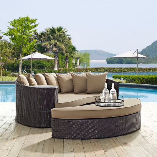 Convene Outdoor Patio Daybed - Espresso Mocha