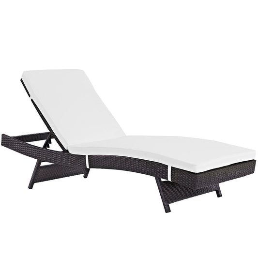 Convene Outdoor Patio Chaise - Espresso White