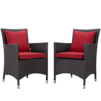 Convene 2 Piece Outdoor Dining Set - Espresso Red