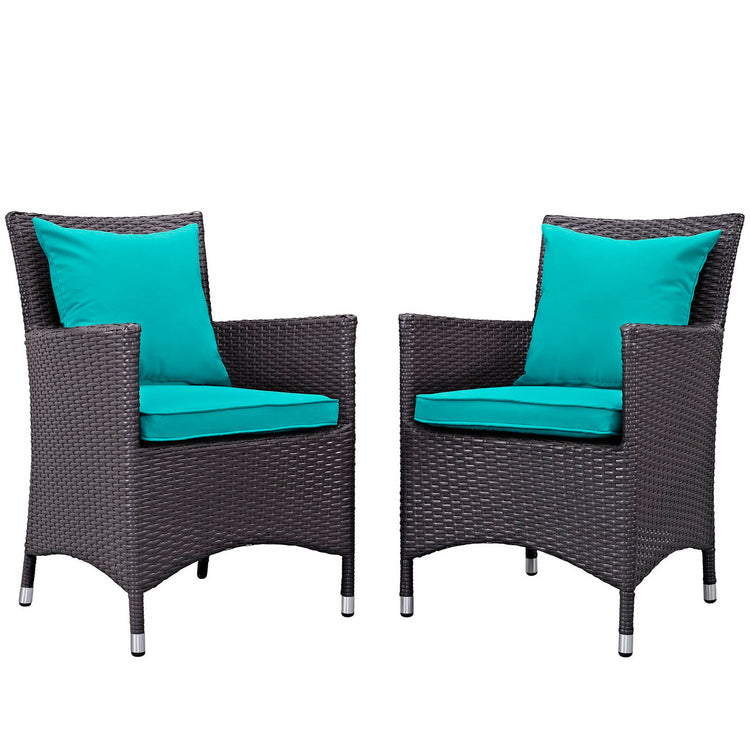 Convene 2 Piece Outdoor Dining Set - Espresso Turquoise