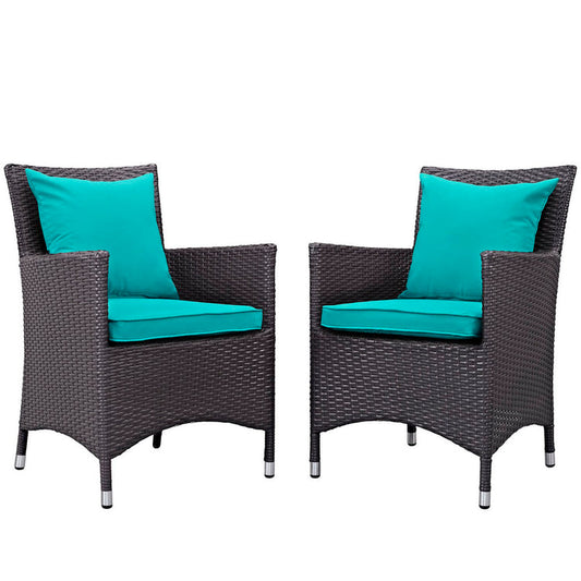 Convene 2 Piece Outdoor Dining Set - Espresso Turquoise