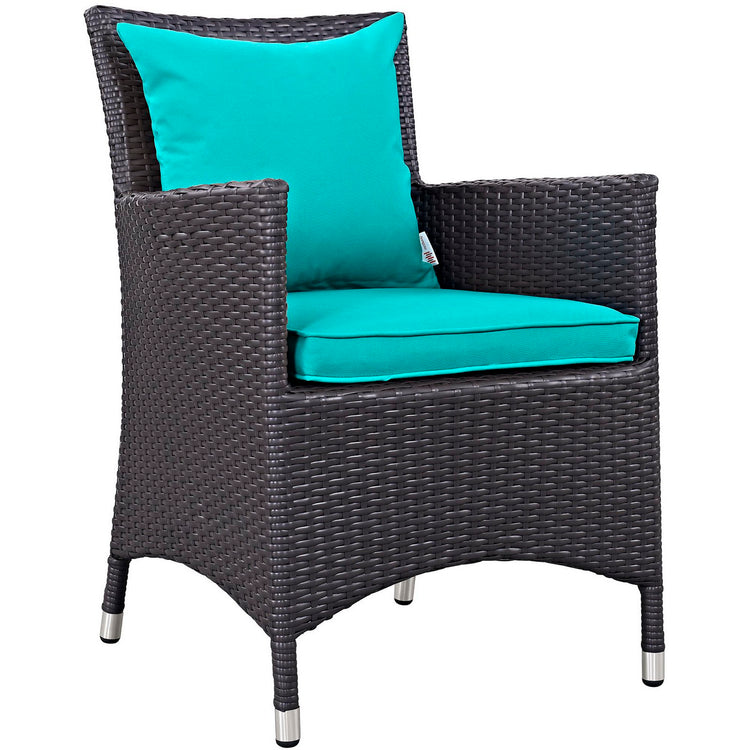 Convene 2 Piece Outdoor Dining Set - Espresso Turquoise