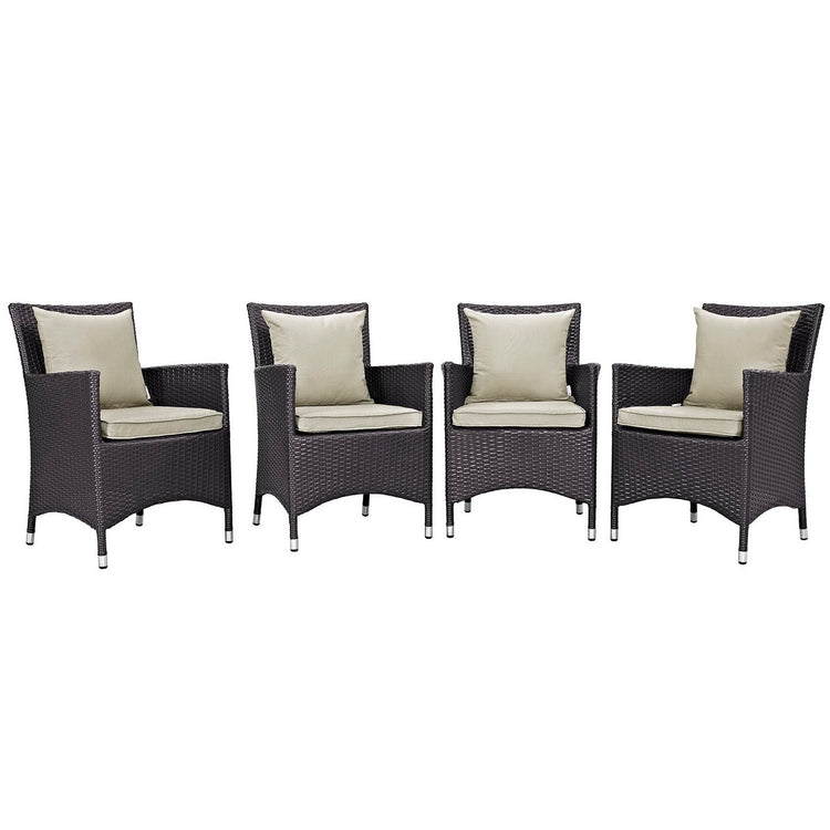 Convene 4 Piece Outdoor Dining Set - Espresso Beige