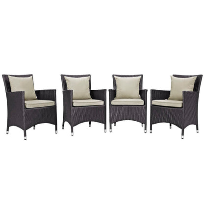 Convene 4 Piece Outdoor Dining Set - Espresso Beige