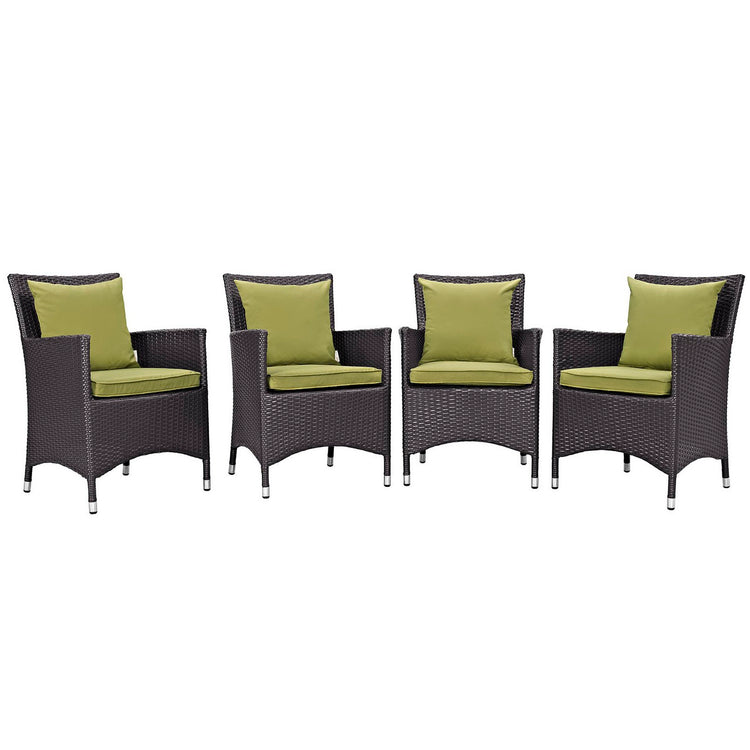 Convene 4 Piece Outdoor Dining Set - Espresso Peridot