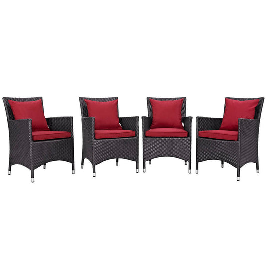 Convene 4 Piece Outdoor Dining Set - Espresso Red