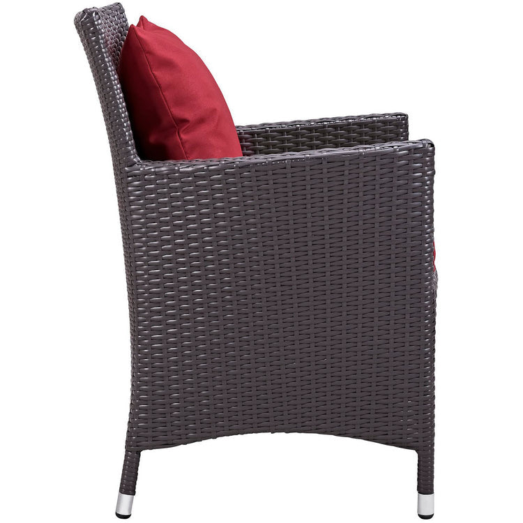 Convene 4 Piece Outdoor Dining Set - Espresso Red