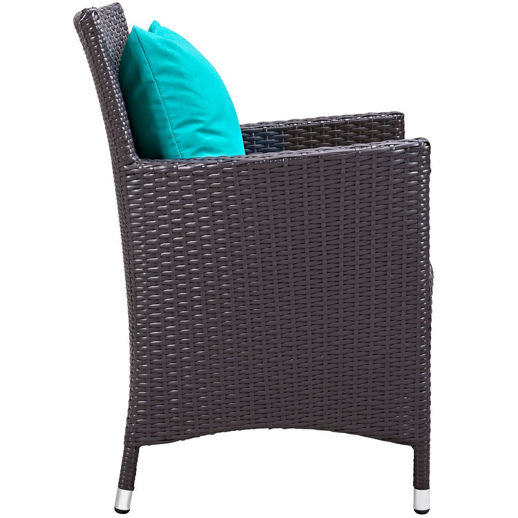 Convene 4 Piece Outdoor Dining Set - Espresso Turquoise