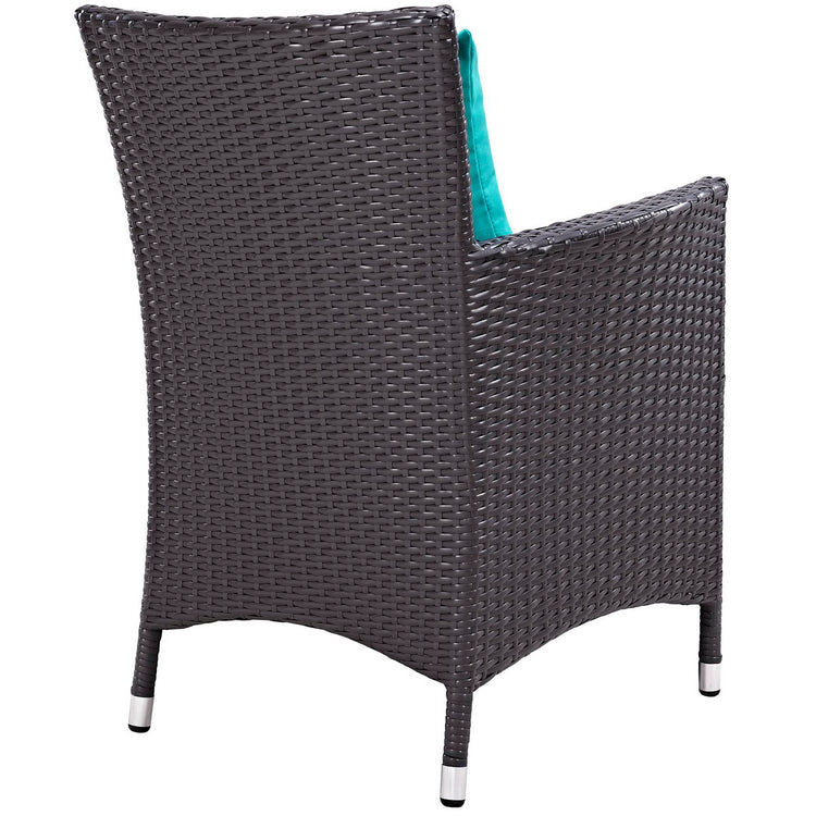 Convene 4 Piece Outdoor Dining Set - Espresso Turquoise