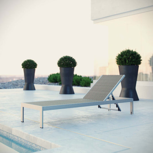 Shore Outdoor Patio Aluminum Rattan Chaise - Default Title