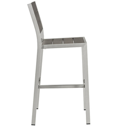 Shore Outdoor Patio Aluminum Armless Bar Stool - Default Title