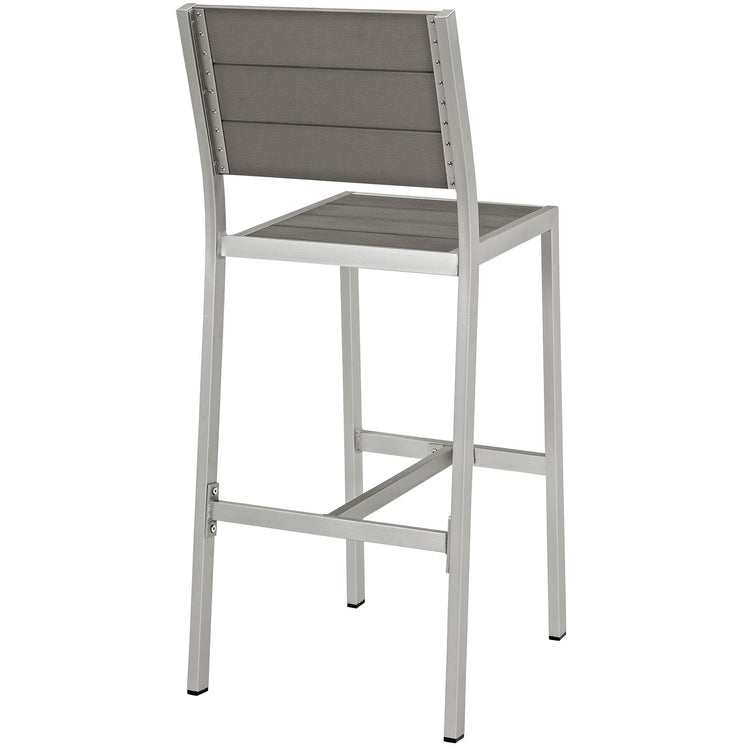 Shore Outdoor Patio Aluminum Armless Bar Stool - Default Title