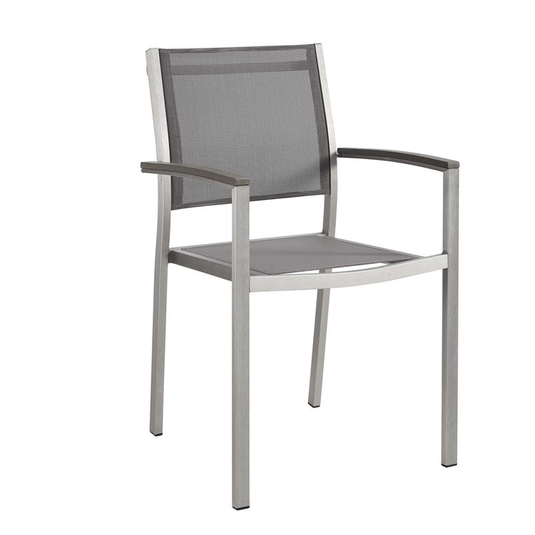 Shore Outdoor Patio Aluminum Dining Chair - Silver Gray