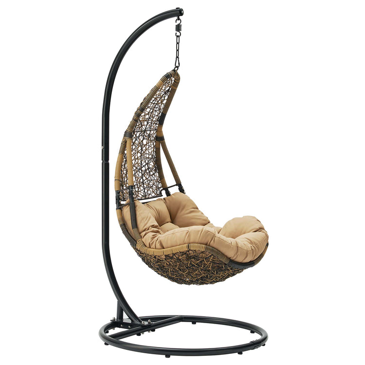 Abate Wicker Rattan Outdoor Patio Swing Chair - Black Mocha