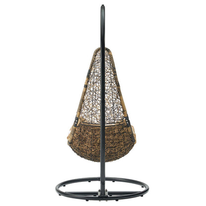 Abate Wicker Rattan Outdoor Patio Swing Chair - Black Mocha