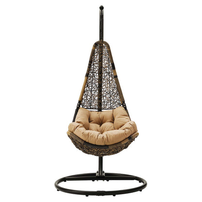 Abate Wicker Rattan Outdoor Patio Swing Chair - Black Mocha