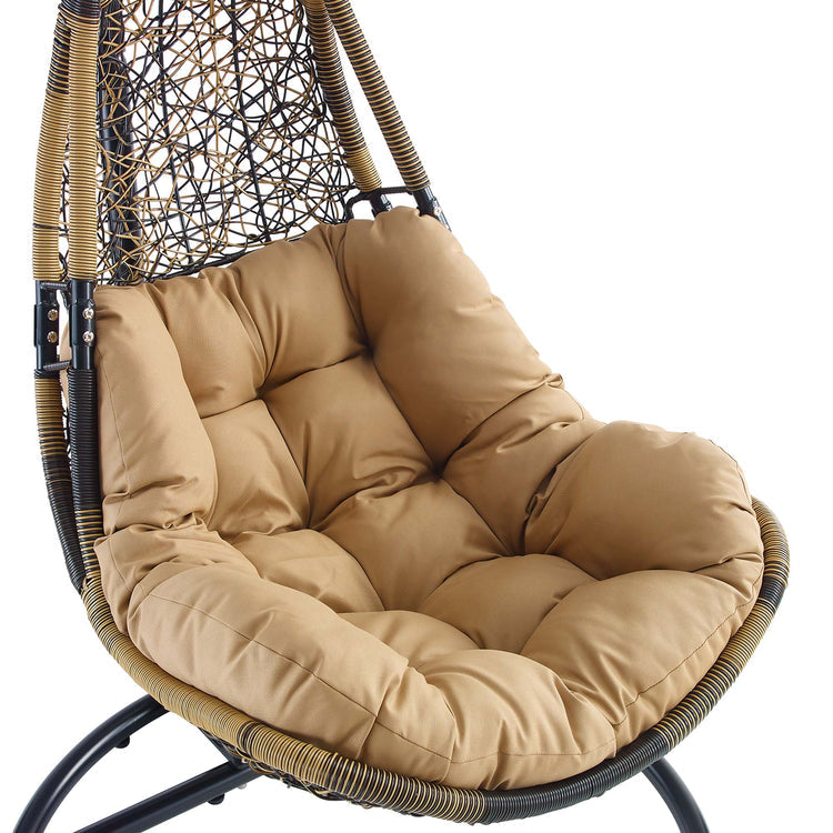 Abate Wicker Rattan Outdoor Patio Swing Chair - Black Mocha
