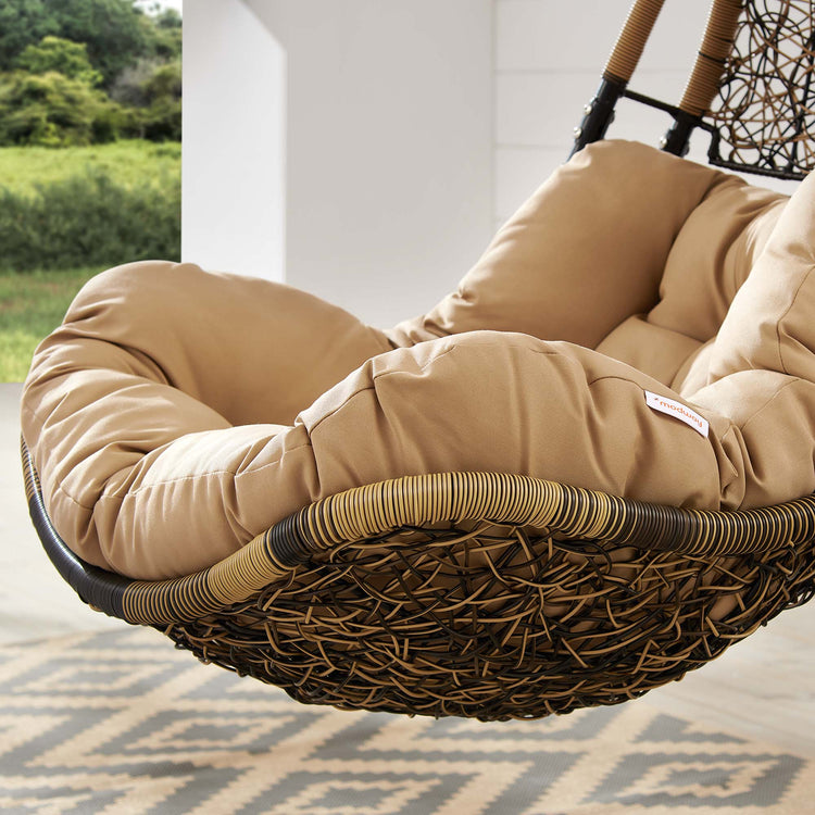 Abate Wicker Rattan Outdoor Patio Swing Chair - Black Mocha