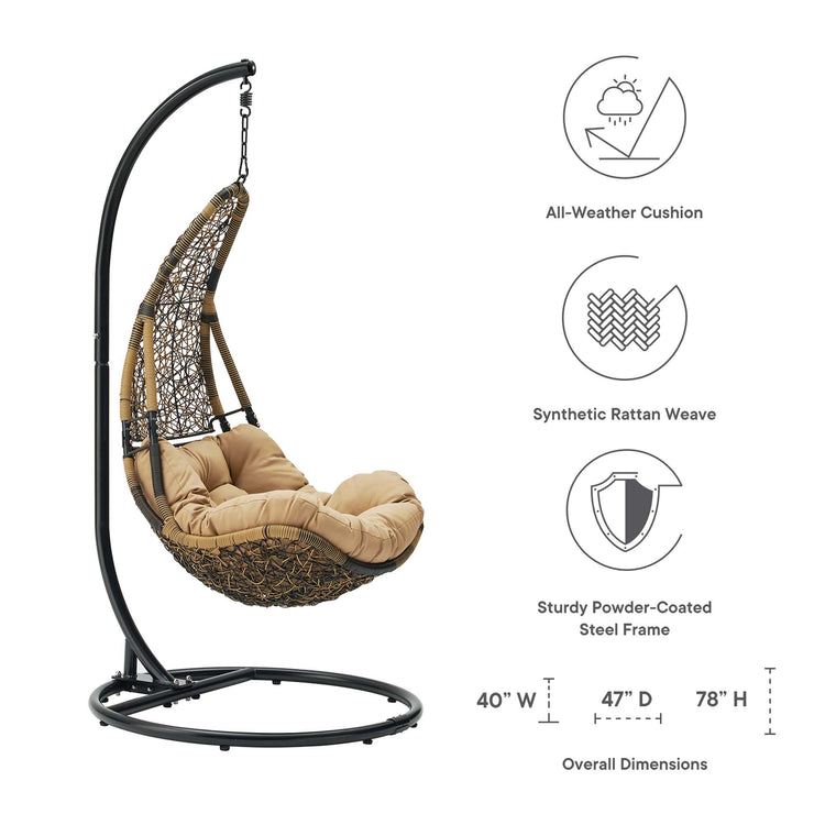 Abate Wicker Rattan Outdoor Patio Swing Chair - Black Mocha
