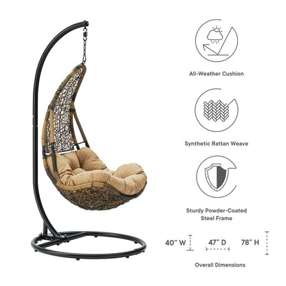 Abate Wicker Rattan Outdoor Patio Swing Chair - Black Mocha