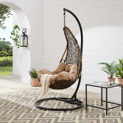 Abate Wicker Rattan Outdoor Patio Swing Chair - Black Mocha
