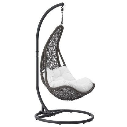 Abate Wicker Rattan Outdoor Patio Swing Chair - Gray White