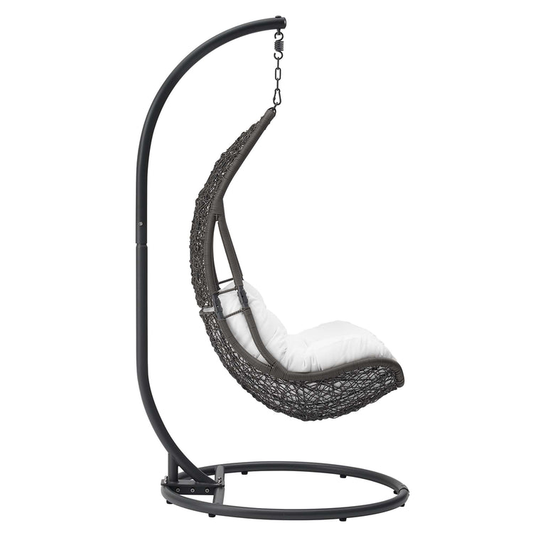 Abate Wicker Rattan Outdoor Patio Swing Chair - Gray White