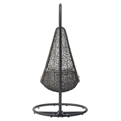Abate Wicker Rattan Outdoor Patio Swing Chair - Gray White