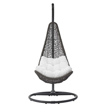 Abate Wicker Rattan Outdoor Patio Swing Chair - Gray White