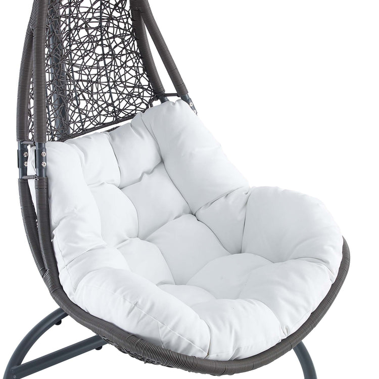 Abate Wicker Rattan Outdoor Patio Swing Chair - Gray White