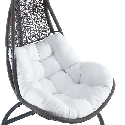 Abate Wicker Rattan Outdoor Patio Swing Chair - Gray White