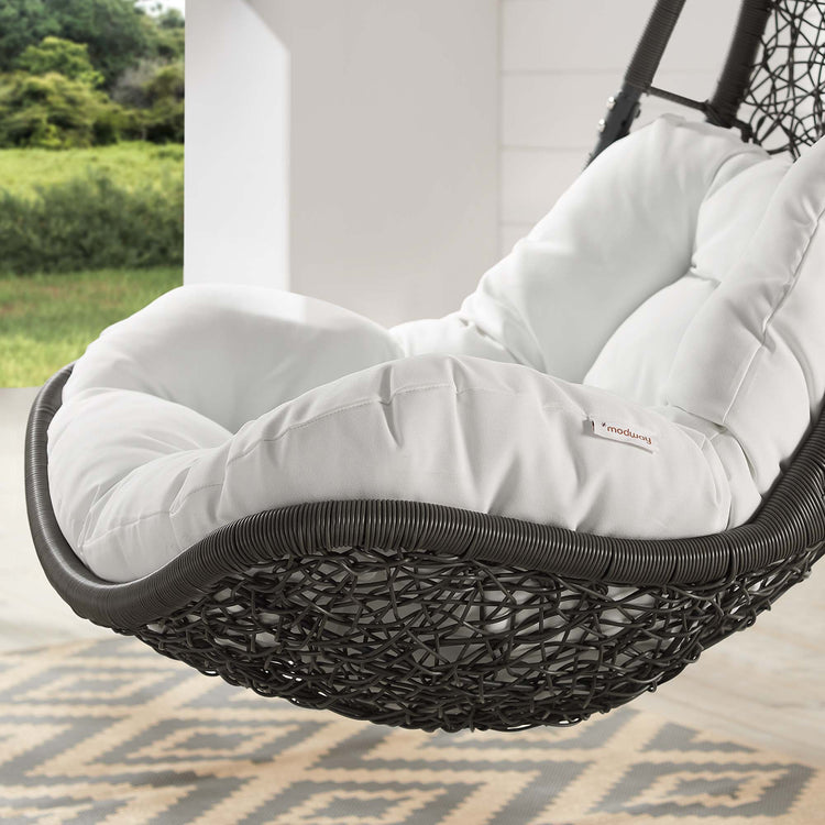 Abate Wicker Rattan Outdoor Patio Swing Chair - Gray White