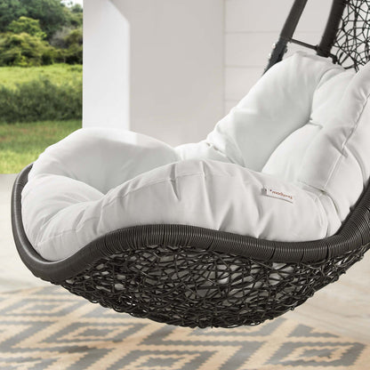Abate Wicker Rattan Outdoor Patio Swing Chair - Gray White