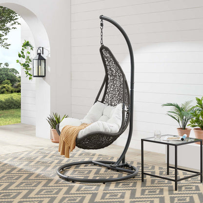 Abate Wicker Rattan Outdoor Patio Swing Chair - Gray White