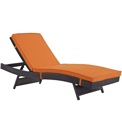 Convene Outdoor Patio Chaise Set of 4 - Espresso Orange