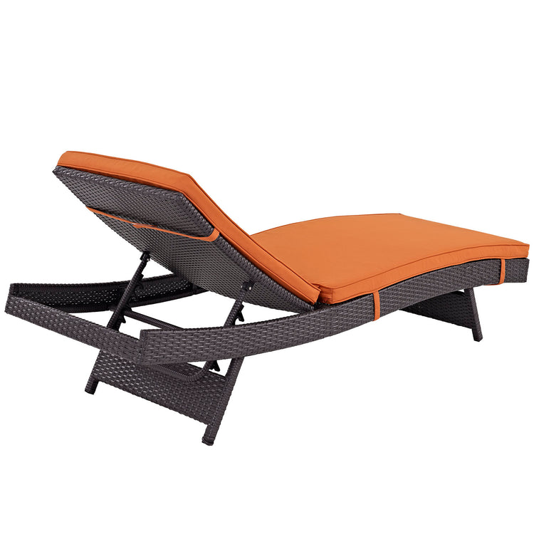 Convene Outdoor Patio Chaise Set of 4 - Espresso Orange