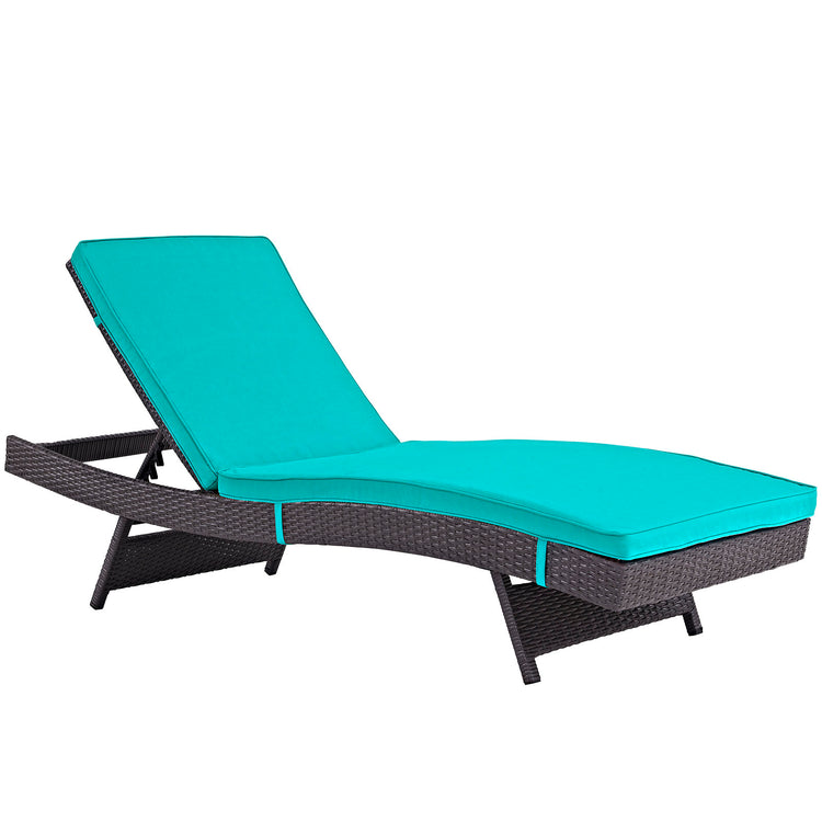 Convene Outdoor Patio Chaise Set of 4 - Espresso Turquoise