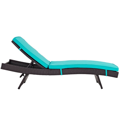 Convene Outdoor Patio Chaise Set of 4 - Espresso Turquoise