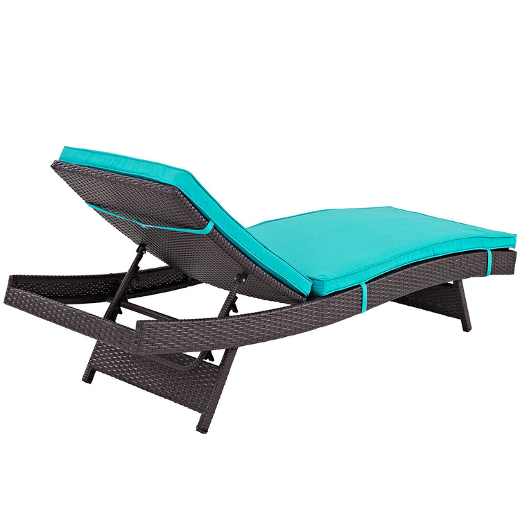 Convene Outdoor Patio Chaise Set of 4 - Espresso Turquoise