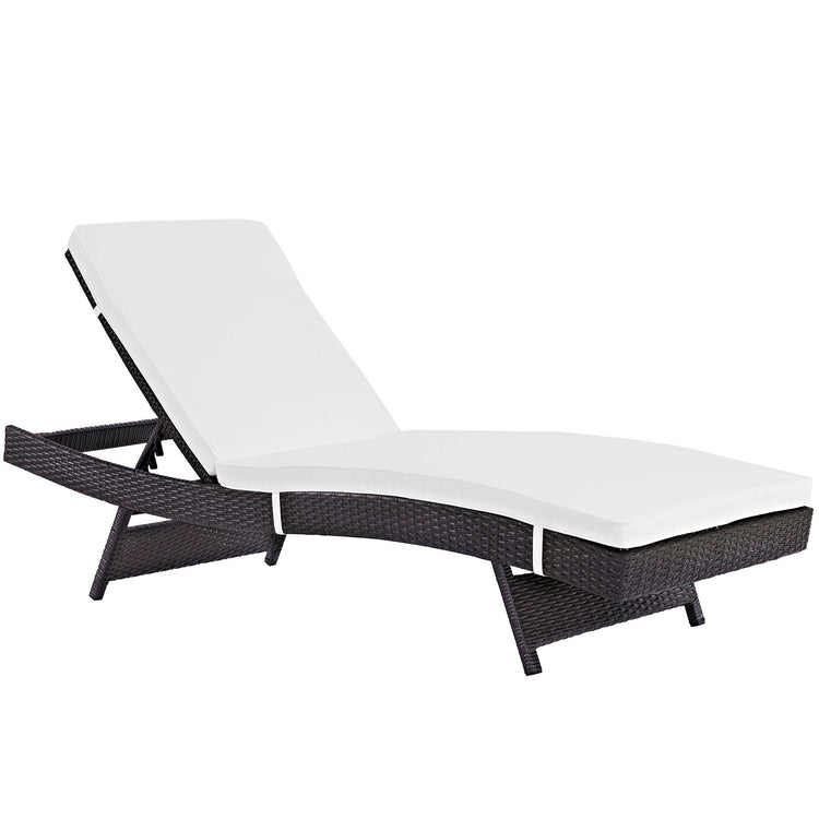 Convene Outdoor Patio Chaise Set of 4 - Espresso White