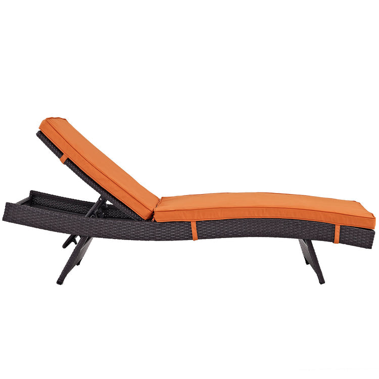 Convene Outdoor Patio Chaise Set of 6 - Espresso Orange