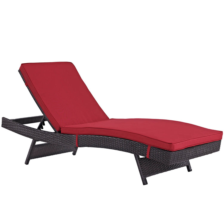 Convene Outdoor Patio Chaise Set of 6 - Espresso Red