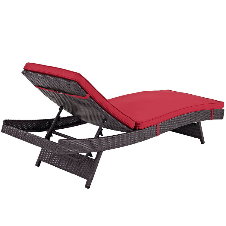 Convene Outdoor Patio Chaise Set of 6 - Espresso Red