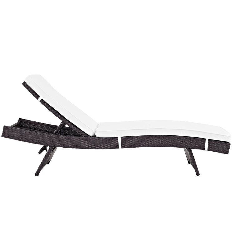 Convene Outdoor Patio Chaise Set of 6 - Espresso White