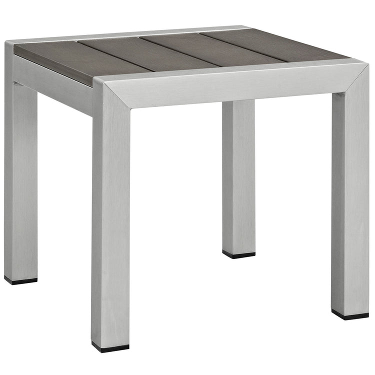 Shore 2 Piece Outdoor Patio Aluminum Set - Silver Gray