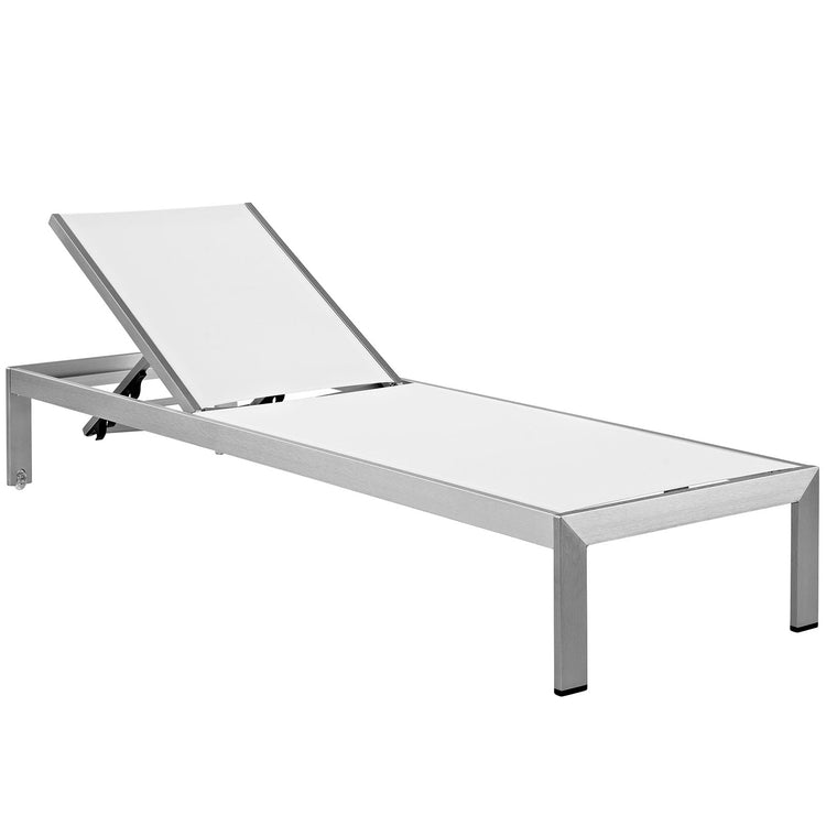 Shore 2 Piece Outdoor Patio Aluminum Set - Silver White