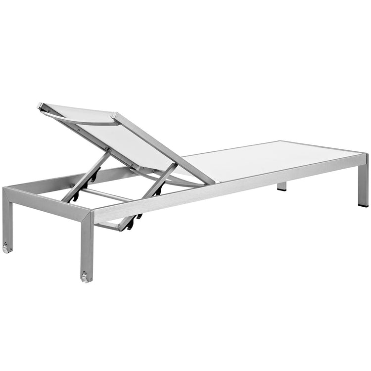 Shore 2 Piece Outdoor Patio Aluminum Set - Silver White